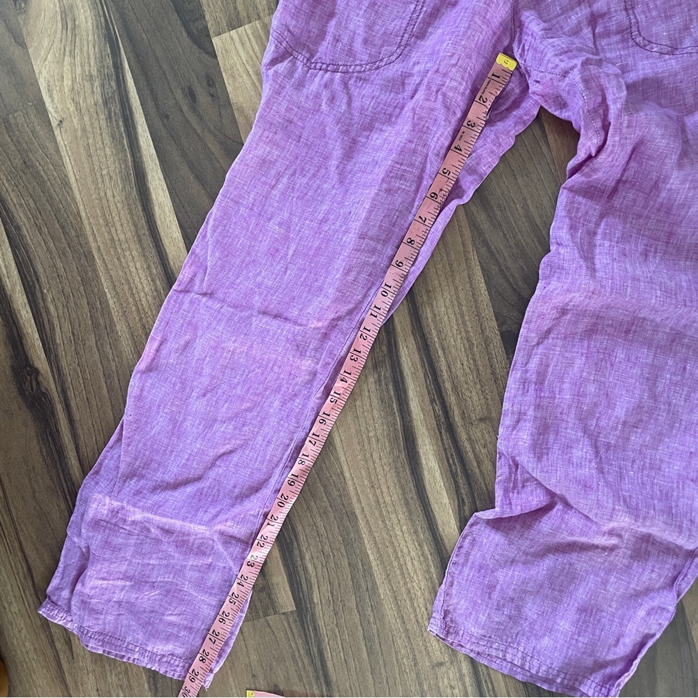 Toad & Co Flip Top Lithe Linen Pants Purple 4 - Picture 14 of 16